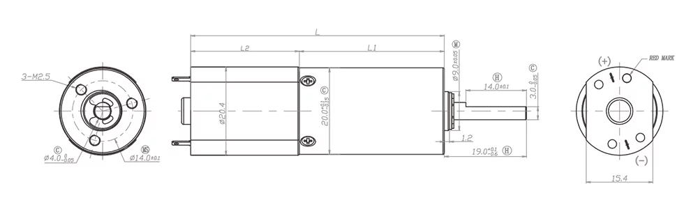 SGS 1875rpm محرك تروس عالي العزم 12V-24VDC Endplay للمكنسة الكهربائية 0
